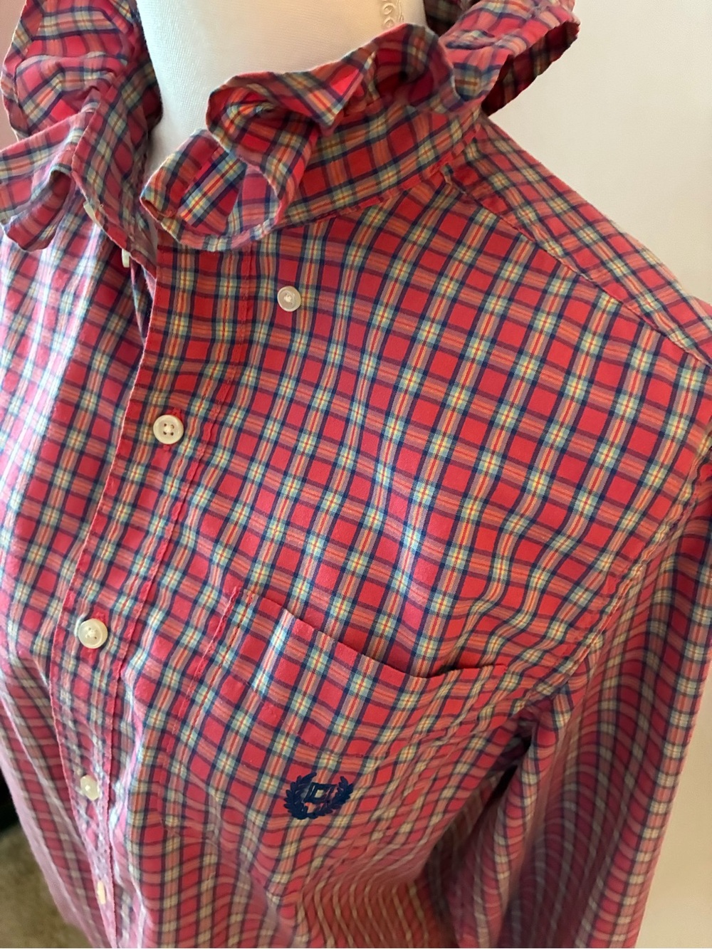 Re-Worked “Girly” Blouse/Shirt ruffled collar - Picture 2 of 4